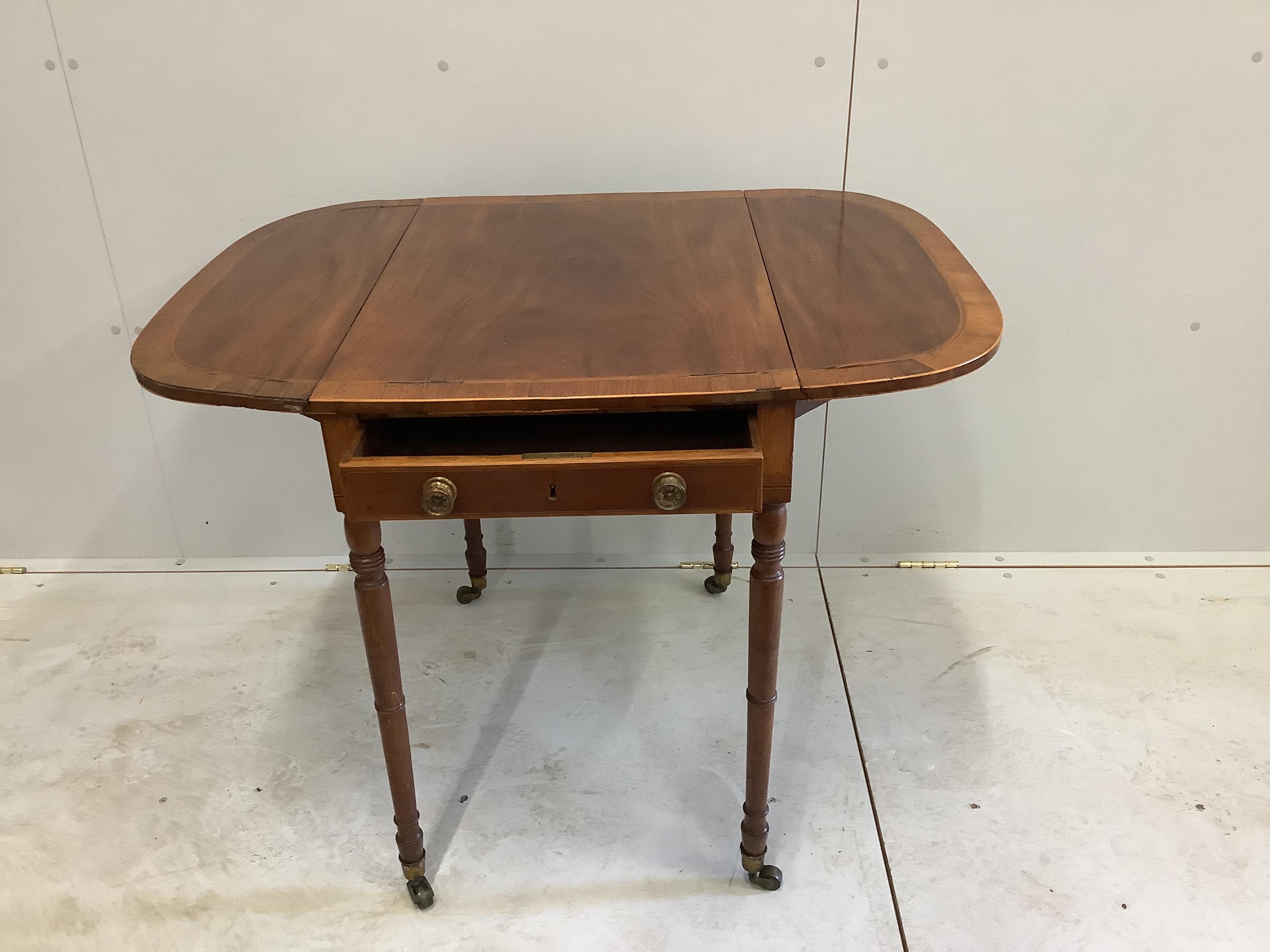 A George III banded mahogany Pembroke table, width 51cm, depth 72cm, height 73cm